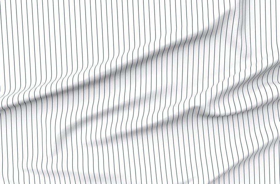 Navy Pinstripe On White