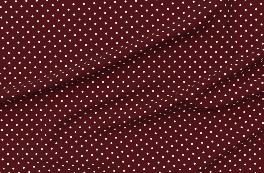 Polka Dotties // White On Maroon Red