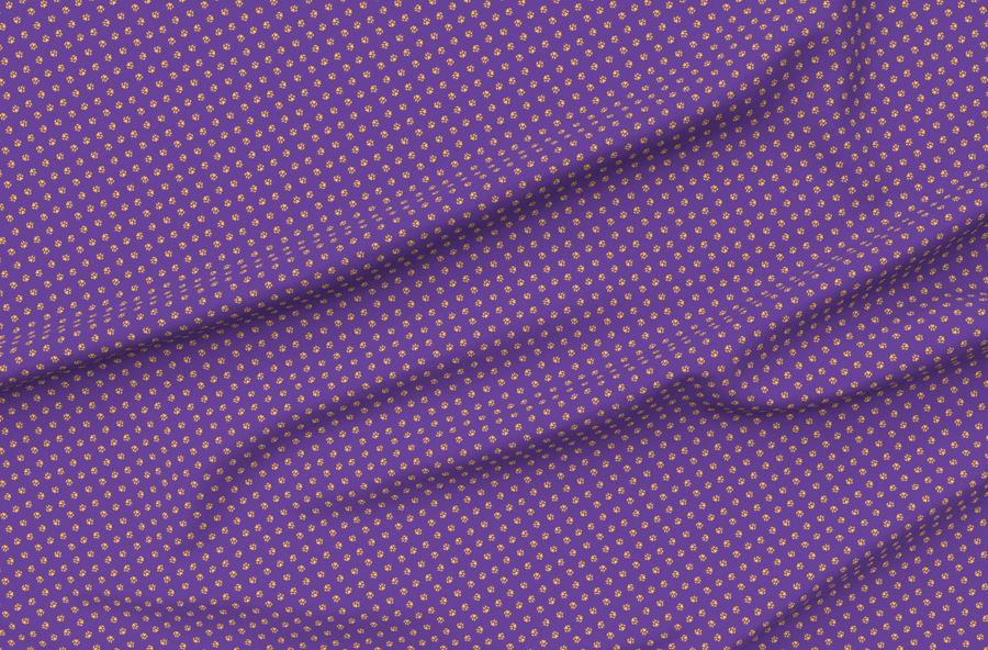 Trotting Best Of Breed Paw Prints - Gold On Purple