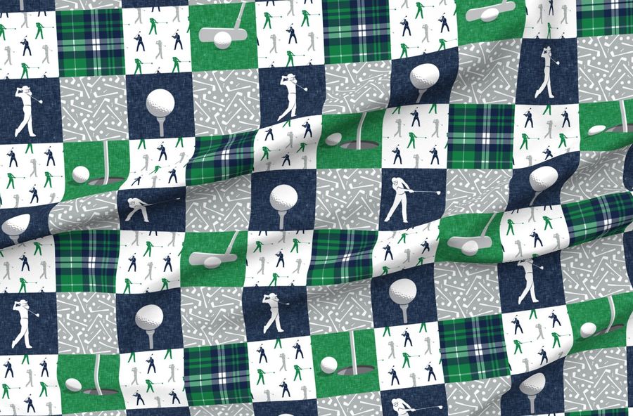 Golf Wholecloth - Green & Navy Plaid - Lad19