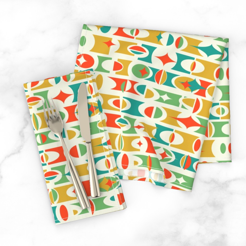 Mid Century Modern Vintage Retro Cotton Dinner Napkins by Roostery Set of 2 