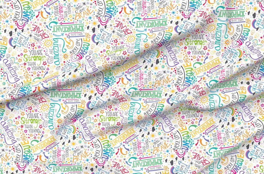 Rainbow Affirmations On White