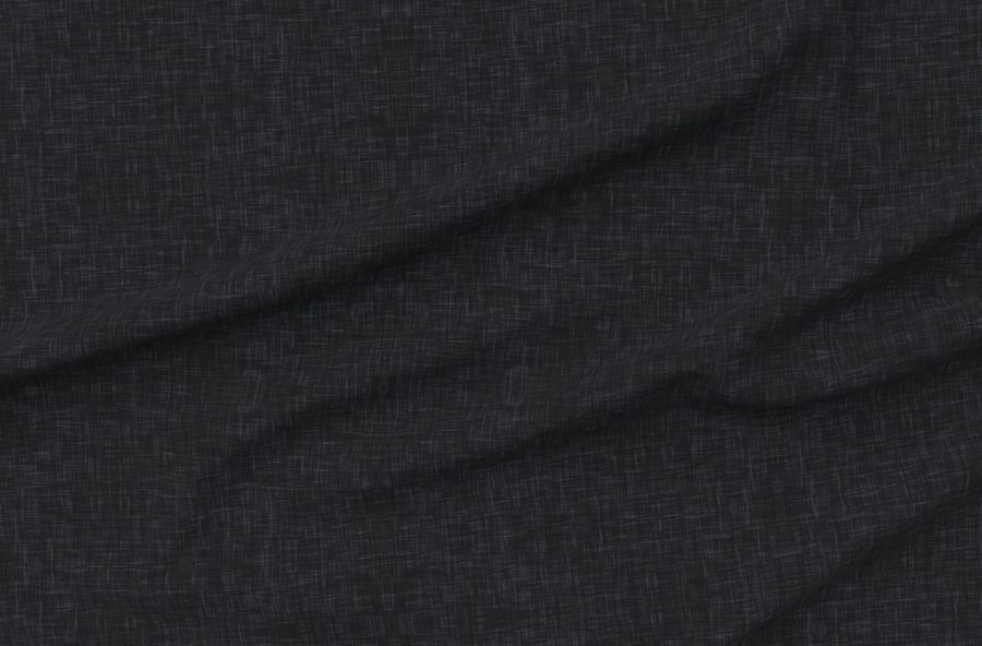 Linen Look Texture - Moody Charcoal Black - Classic Plain Solid