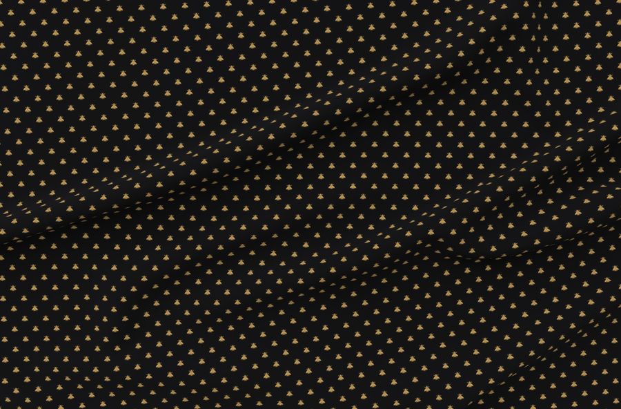 Napoleonic Bees Faux Gilt On Blackest Black Small