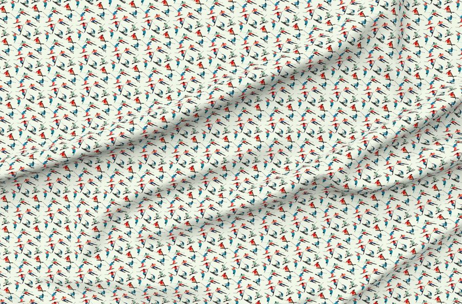 Small Scale Alpine Skiers Neutral/Mint