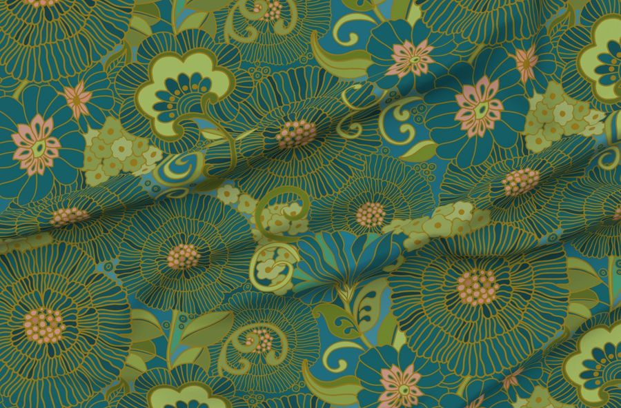 Modern Retro Floral 1970 Muumuu Large