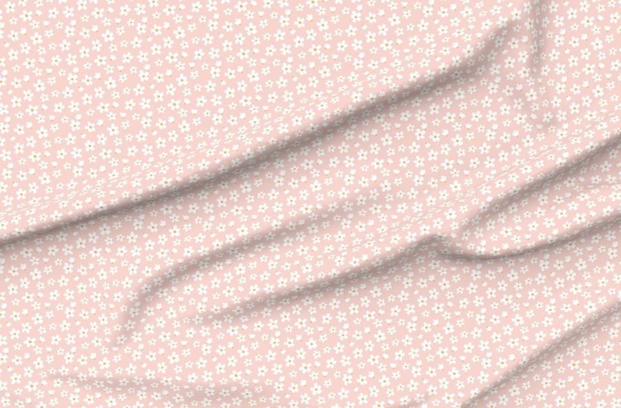 Small Cute Retro Daisy - Pink And Mustard Yellow Flowers - Boho Basics