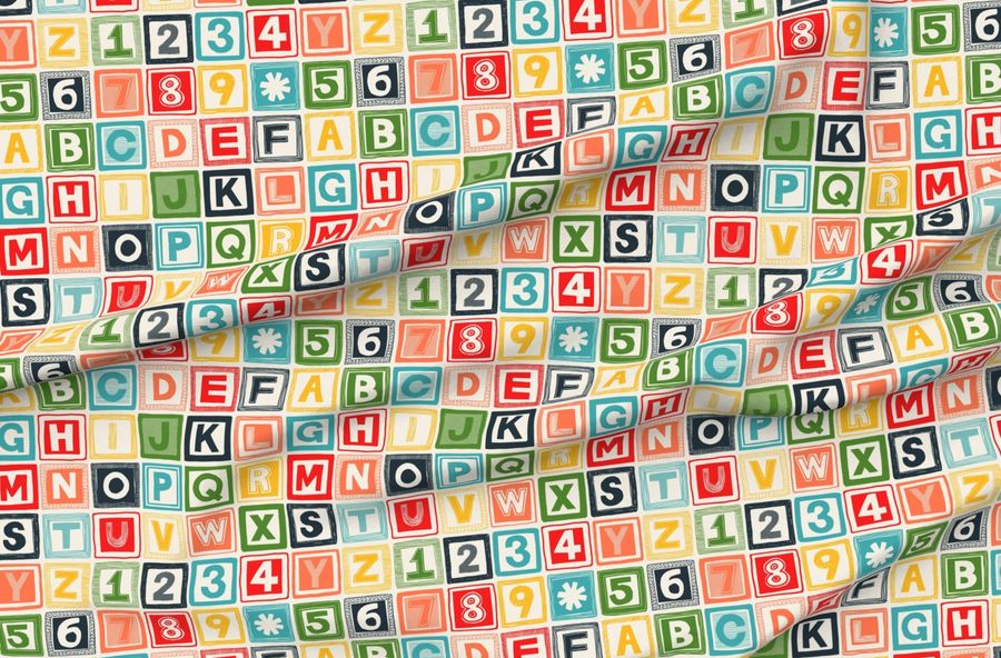 Abc Square Alphabet Retro Wood Blocks