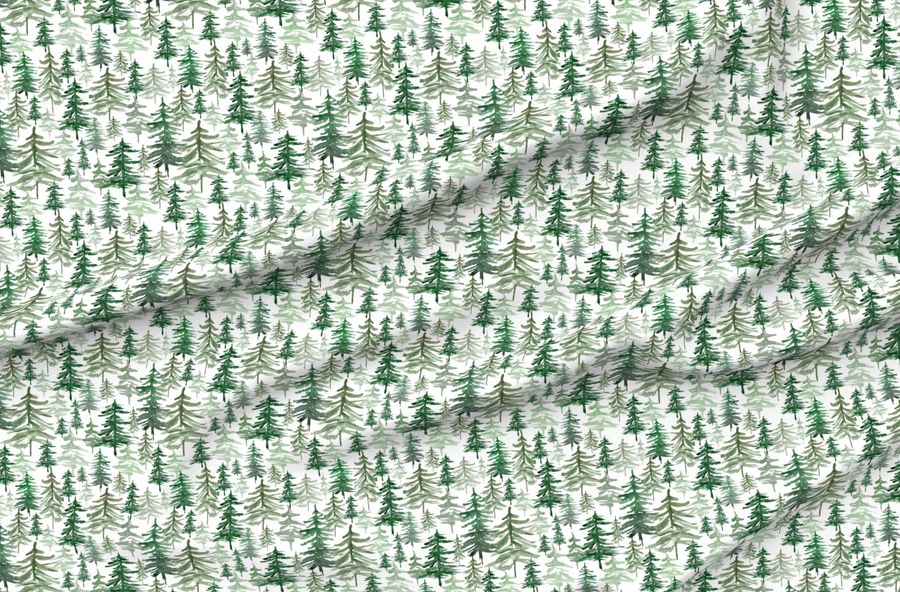 Rustic Forest Trees // White - Woodland Winter Christmas Holidays