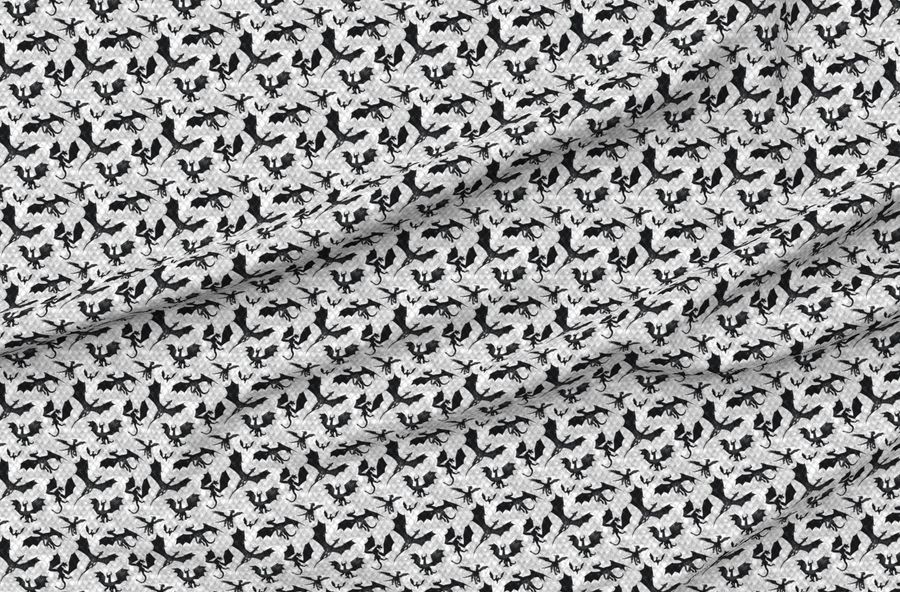 Small Dragons - Black On White Scales