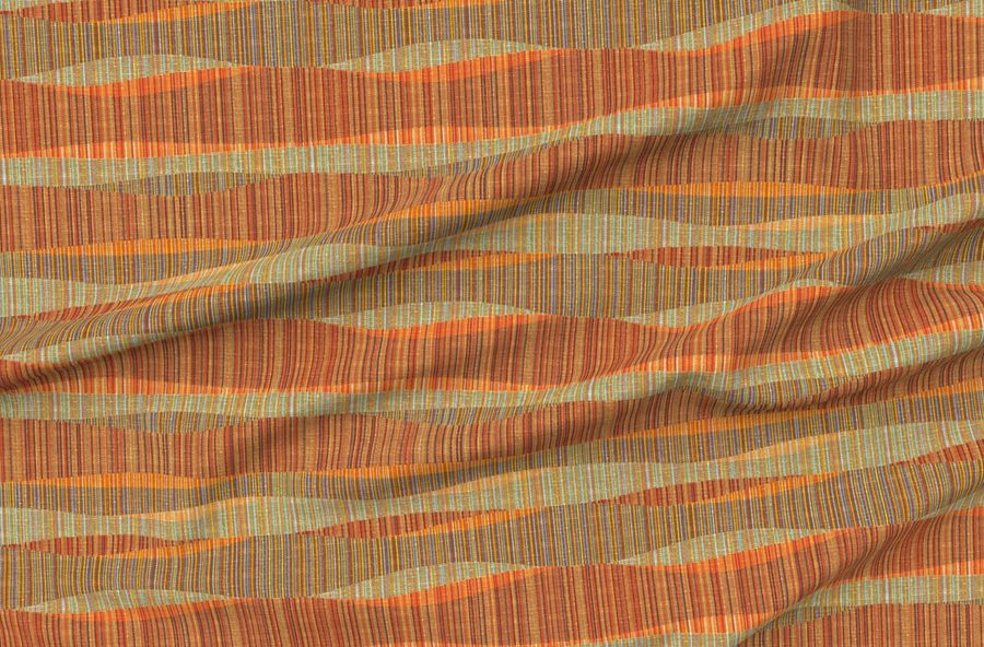 Mid Mod Lines Brown Orange