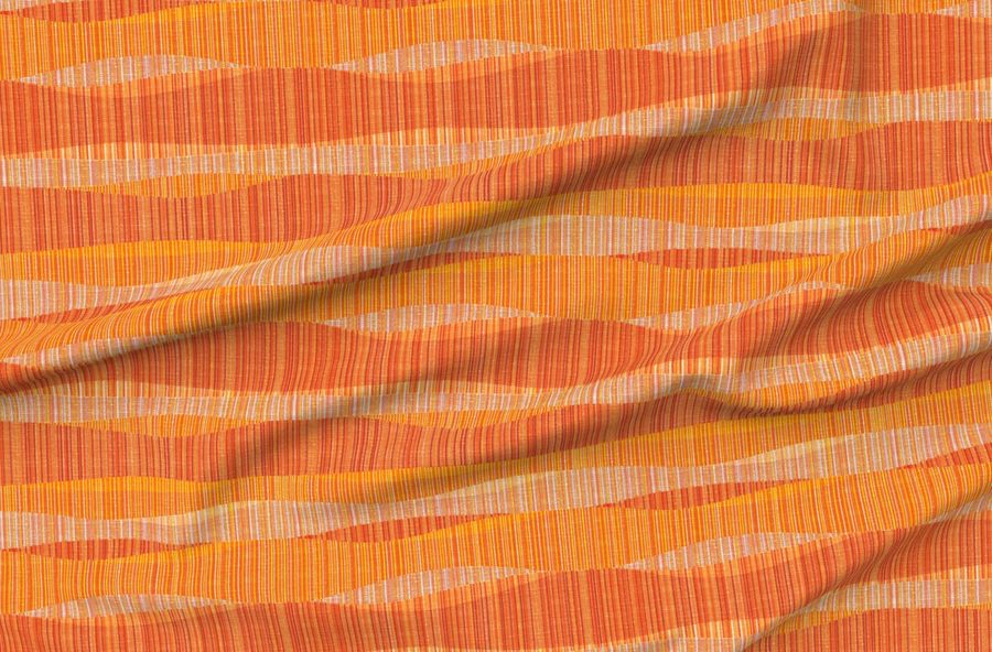 Mid Mod Lines Red Coral Orange