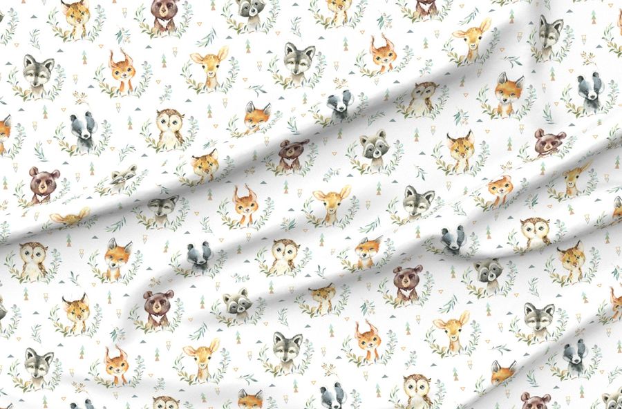 Woodland Animals Baby Nursery - Style A Larger Scale