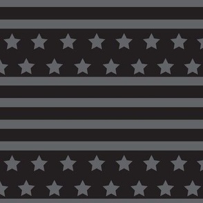 American Flag Stars and Stripes- black and gray