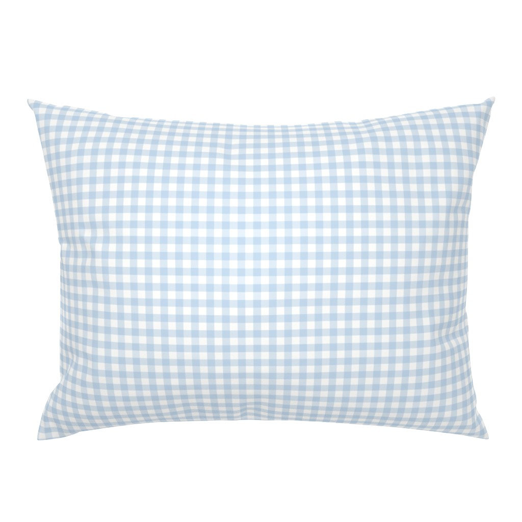 3/8" Powdery Blue Gingham: Soft Blue Gingham Check, Small Buffalo Plaid