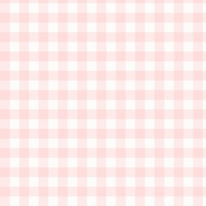 3/8" Pale Pink Gingham: Light Pink Gingham Check, Pink Buffalo Check