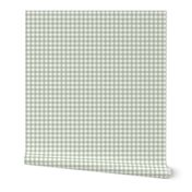 3/8" Sage Green Gingham: Light Sage Gingham Check, Green Buffalo Plaid