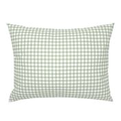 3/8" Sage Green Gingham: Light Sage Gingham Check, Green Buffalo Plaid