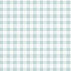 3/8" Aqua Gingham: Light Watery Blue Green Gingham Check, Dusty Aqua, Buffalo Plaid