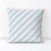 irregular diagonal stripes - kindness matters - blue/green/pink stripes - LAD20