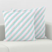 irregular diagonal stripes - kindness matters - blue/green/pink stripes - LAD20