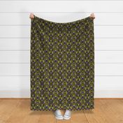 Flower Pattern - Purple, Green & Pale Yellow