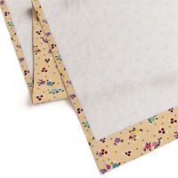 Fresh Spring Floral - dimity flowers on biscuit beige, medium 