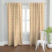 Fresh Spring Floral - dimity flowers on biscuit beige, medium 