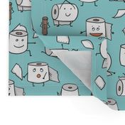 Funny Toilet Paper Characters Print