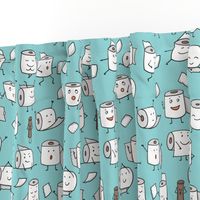 Funny Toilet Paper Characters Print