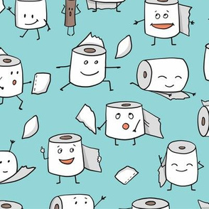 Funny Toilet Paper Characters Print