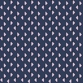 Lavender Triangles Falling over Navy Background