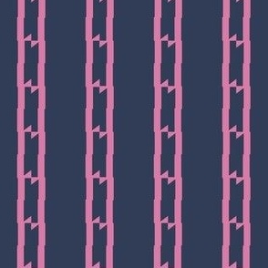 Broken Pink Columns on a Navy Blue Background