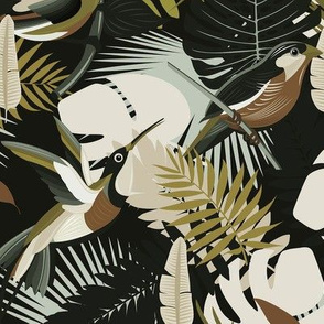 Tropicalia in Dark Greens / Big Scale