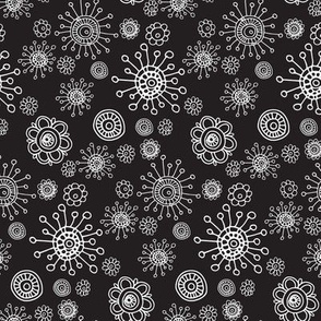 Floral Black and White