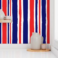 Red, White, and Blue Painted Stripes