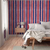 Red, White, and Blue Painted Stripes