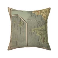 Sicily map, vintage - XL (2 yds)