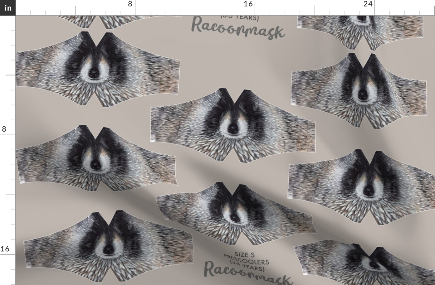 Racoonmask Size S - preschooler (3-5 years), racoon face mask