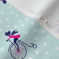 Kitties on Bicycles Dotty Sky