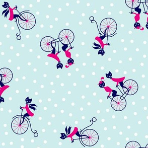 Kitties on Bicycles Dotty Sky