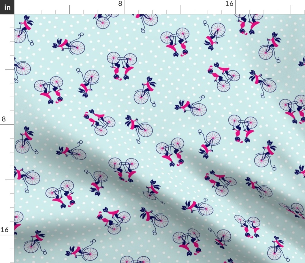 Kitties on Bicycles Dotty Sky