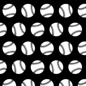 Baseballs in Black & White with Black Background
