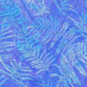 Coral Textured Ferns Blue 150L