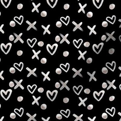 Hearts and dots black