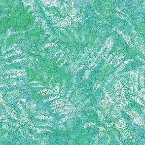 Coral Textured Ferns Teal 150L