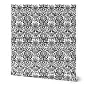 Mauna Damask ~ Black and White 