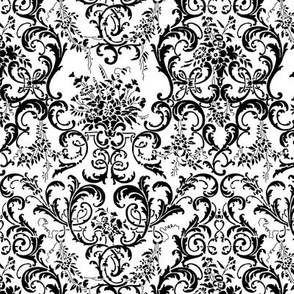 Mauna Damask ~ Black and White 