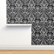 Mauna Damask ~ White and Black 