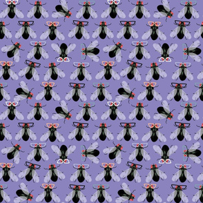 Flies with glasses purple small